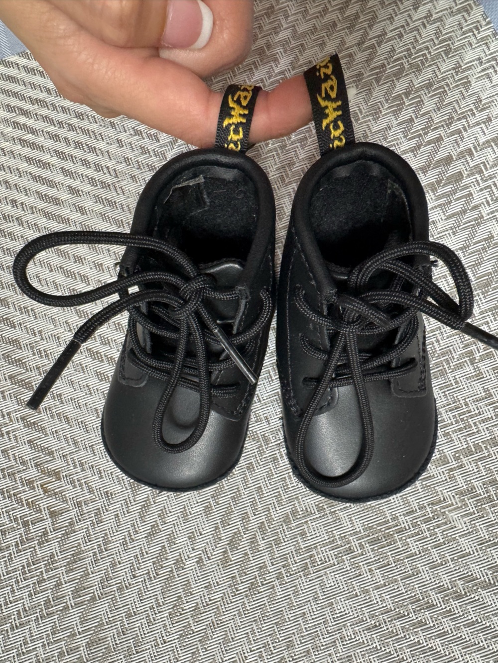 Dr. Martens Toddler Black Leather Lace-Up Booties Size 2
